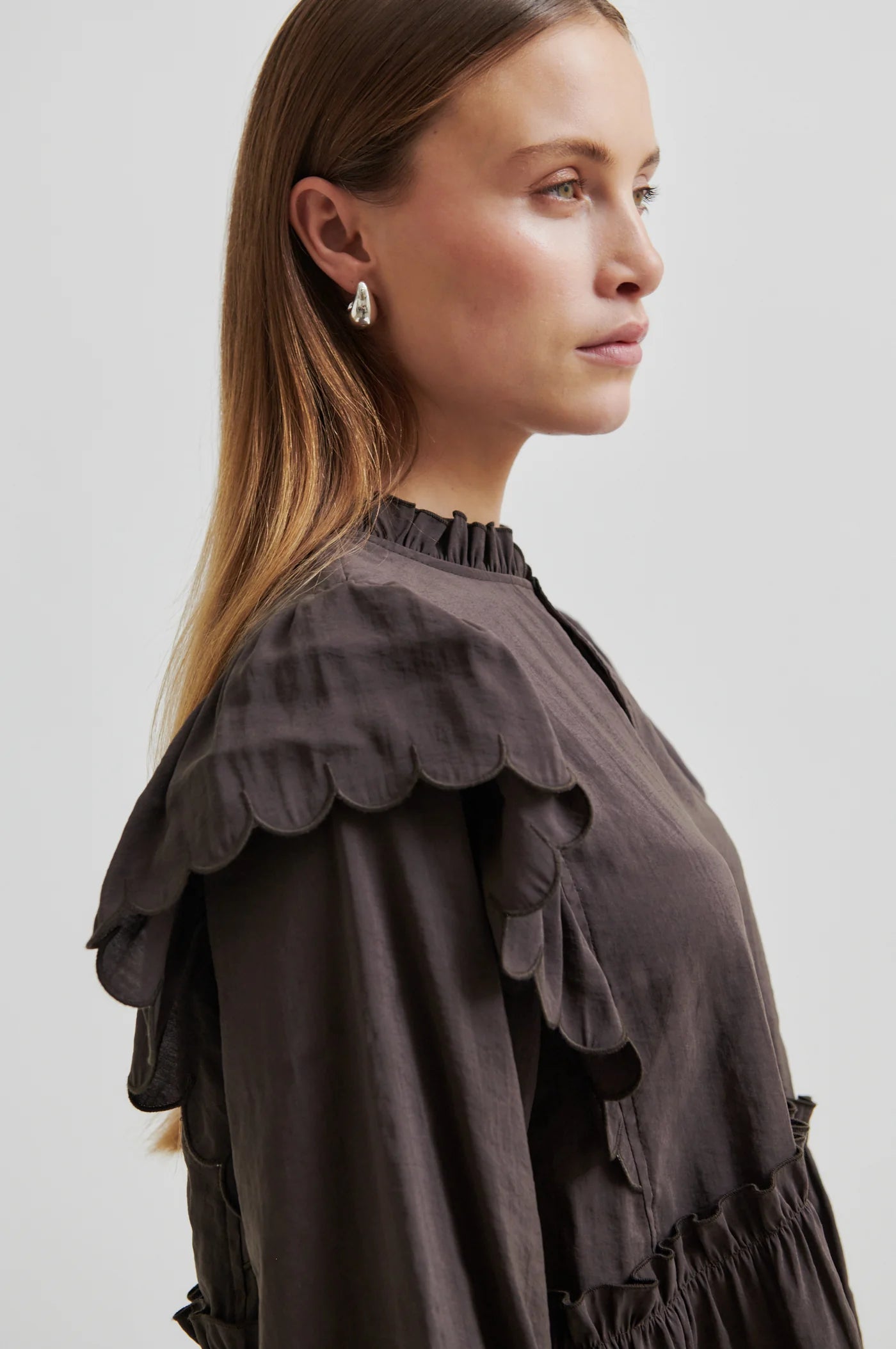 Second Female Brown Terra Frill Blouse