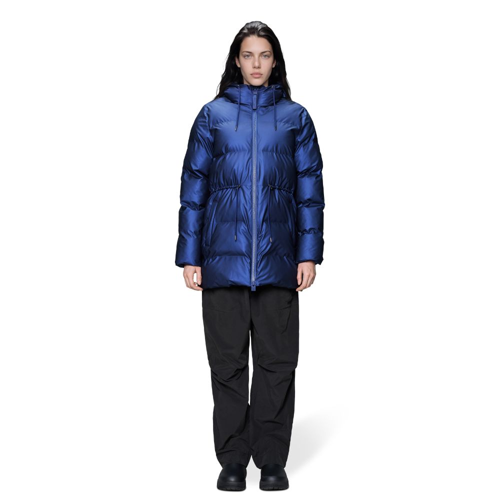 RAINS Blå Alta Long Puffer String W Jacket W3T4