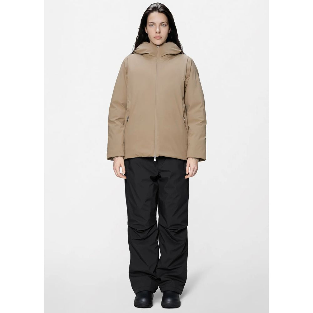 RAINS Beige Sarna Long Puffer W Jacket W4T3