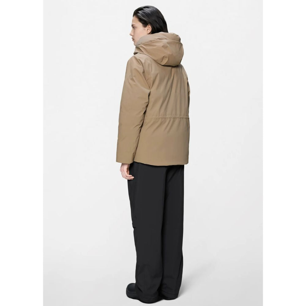 RAINS Beige Sarna Long Puffer W Jacket W4T3