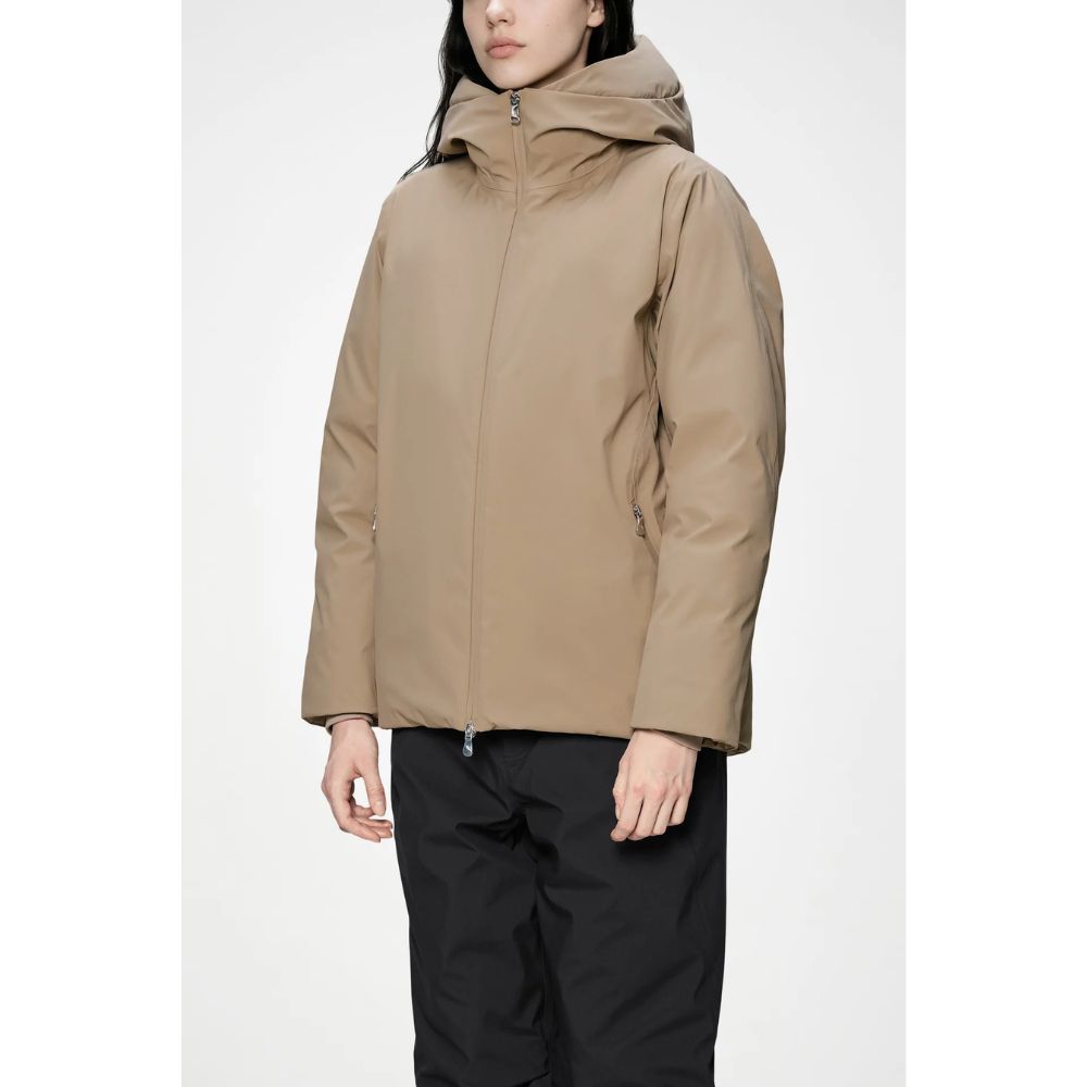 RAINS Beige Sarna Long Puffer W Jacket W4T3