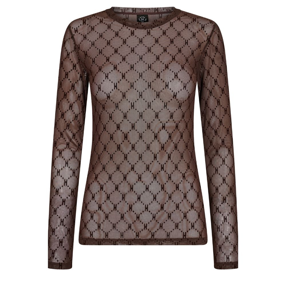 HypeTheDetail Brun Mesh  Bluse