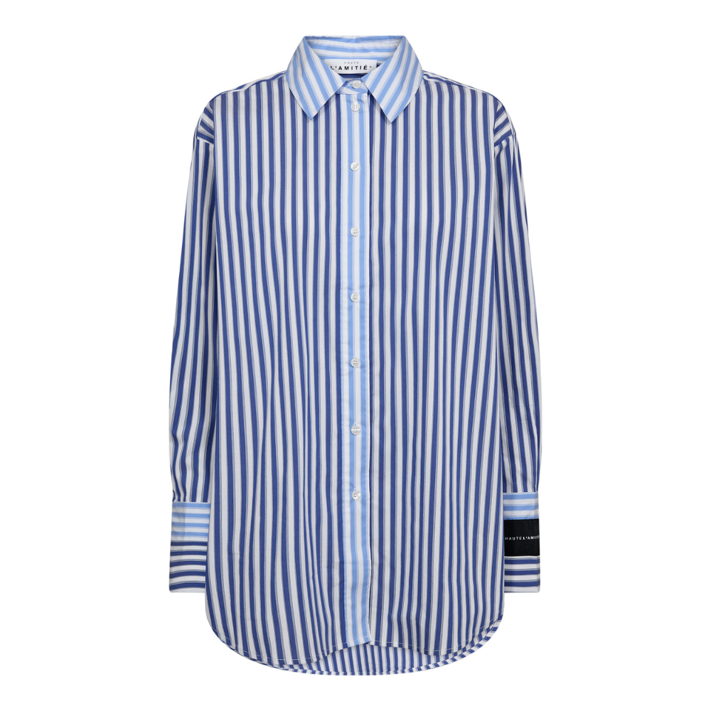 L'AMITIE Blå Lark Mix Stripe Shirt