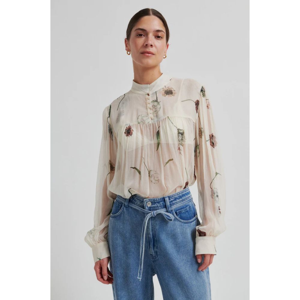 Second Female Cream Florala Blouse