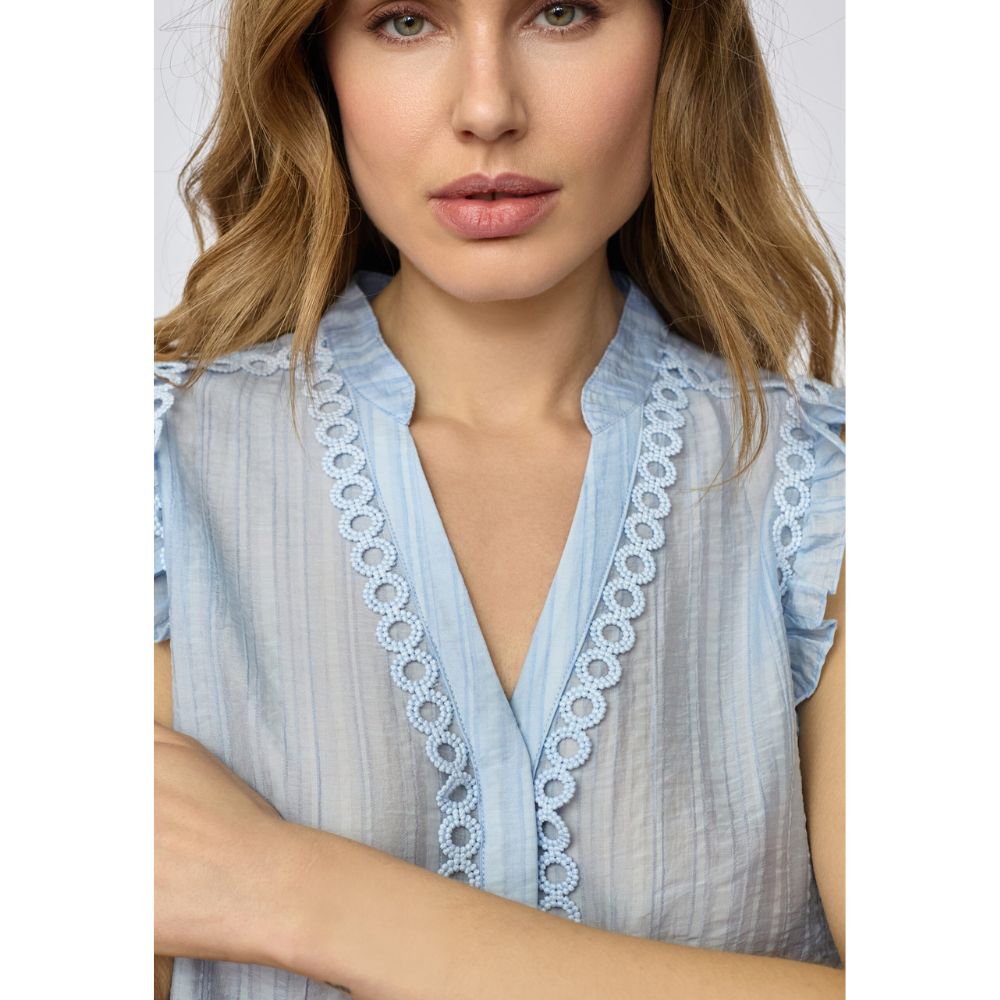 Co'Couture Lyseblå Reggie Frill Top