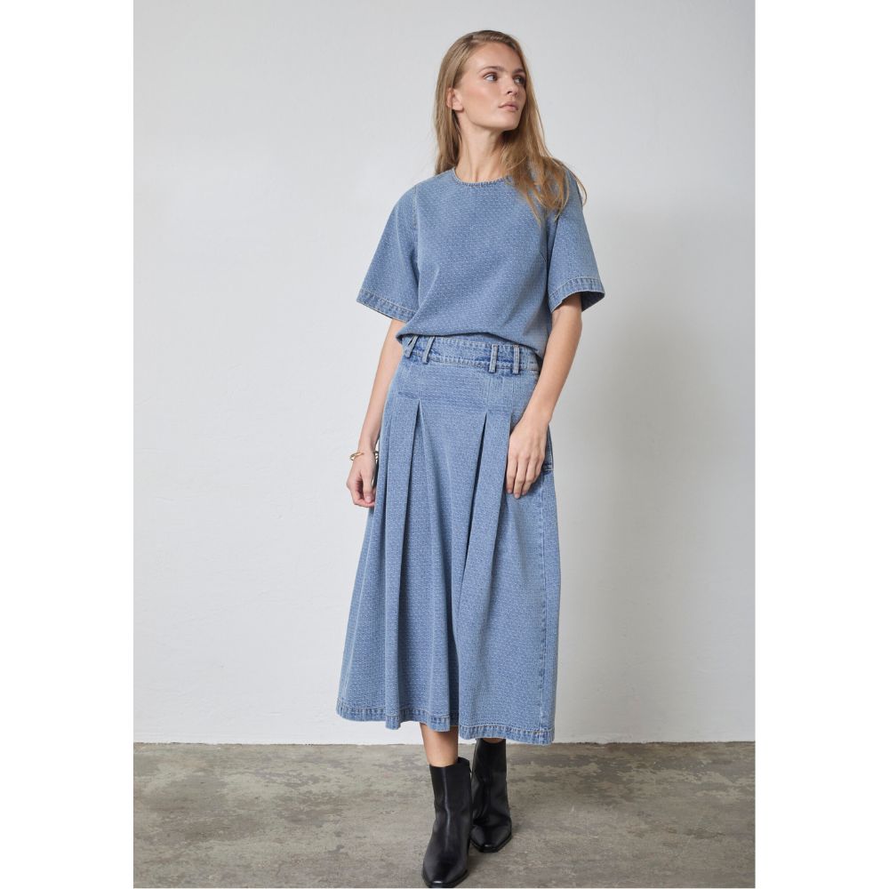 Co'Couture Blue Anya Pleat Skirt