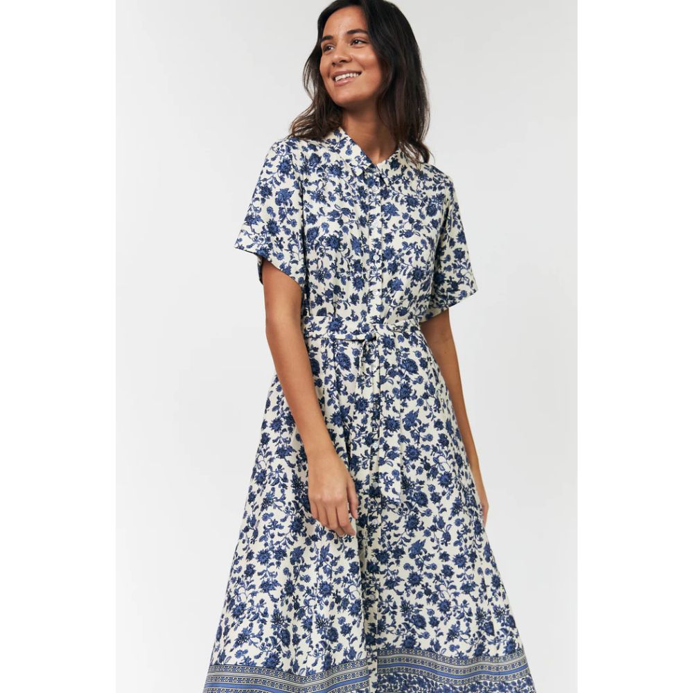 Lollys Laundry Blue Blake Midi Dress