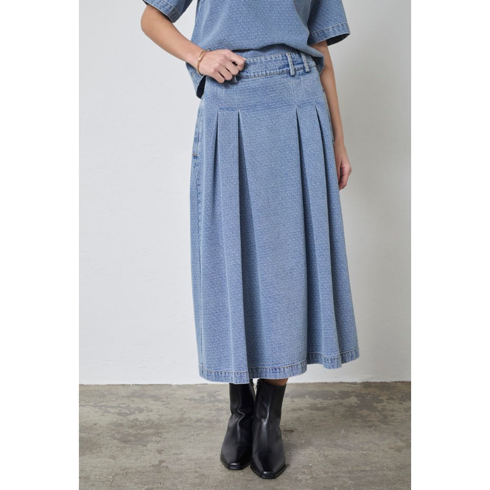 Co'Couture Blue Anya Pleat Skirt
