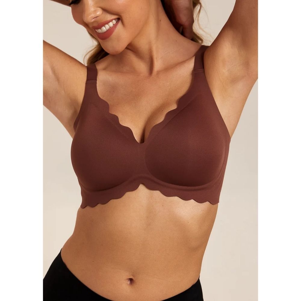 FEMIFEMME Velvet Chocolate Soft Scallop Bra