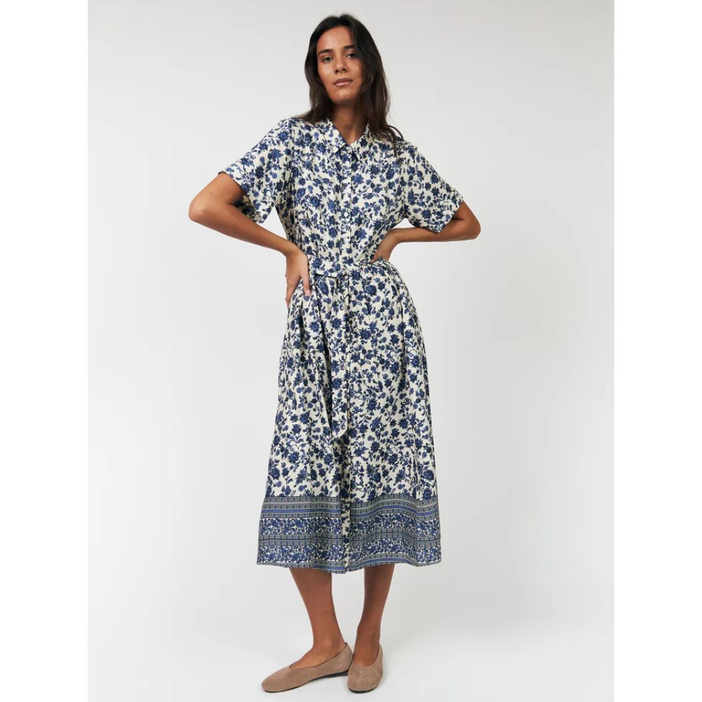 Lollys Laundry Blue Blake Midi Dress