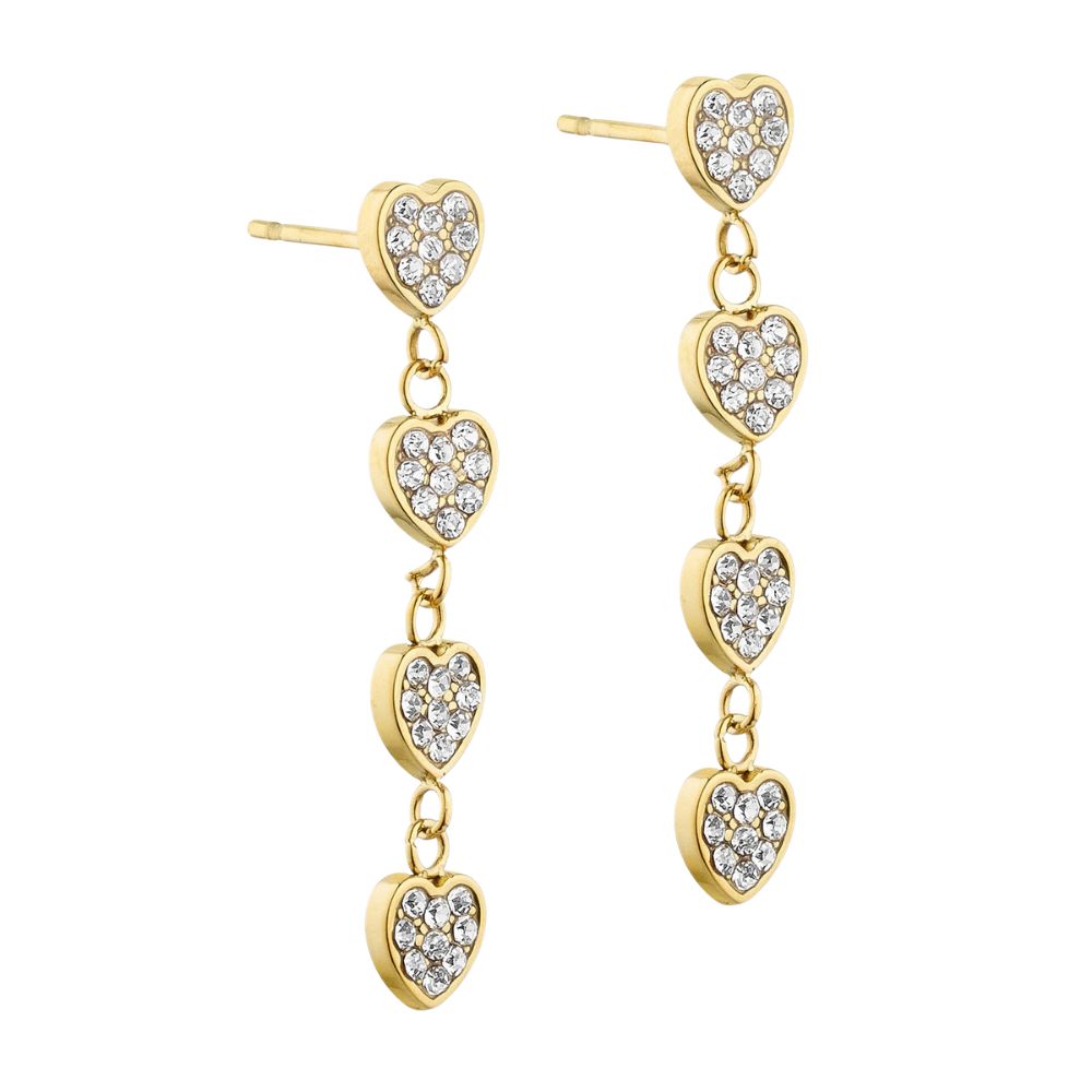 Marea Guld Heart Long Earrings