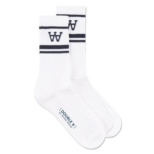 Double A By WOOD WOOD White/Navy Con 2-pack Socks