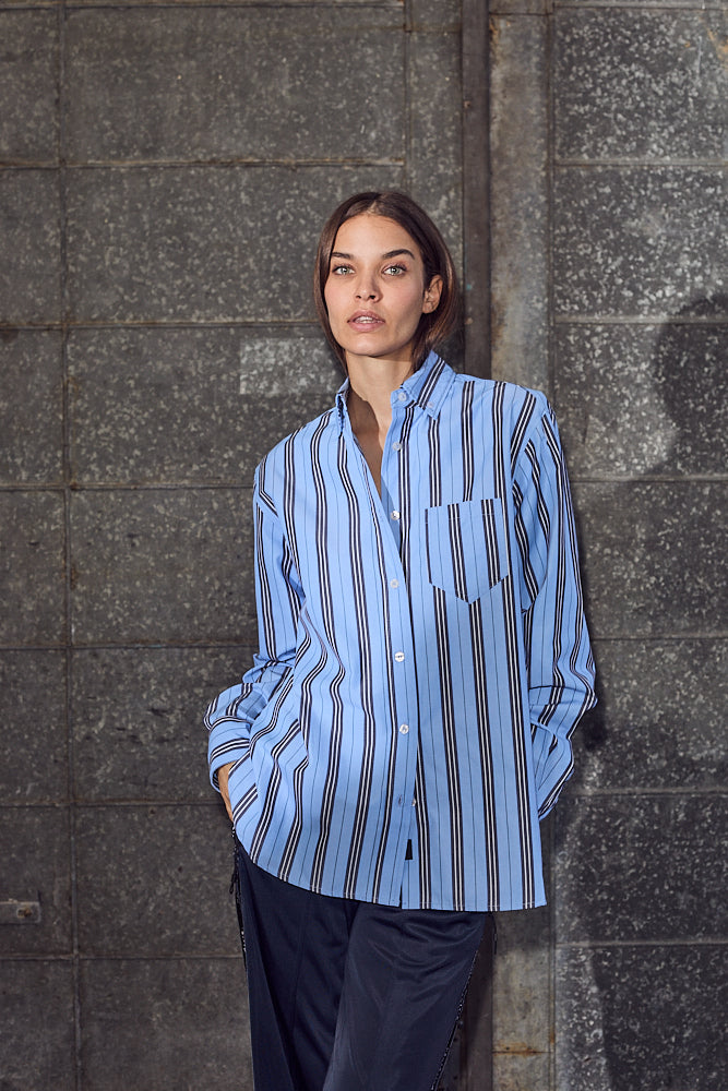 L'amitie Blå Button Down Shirt