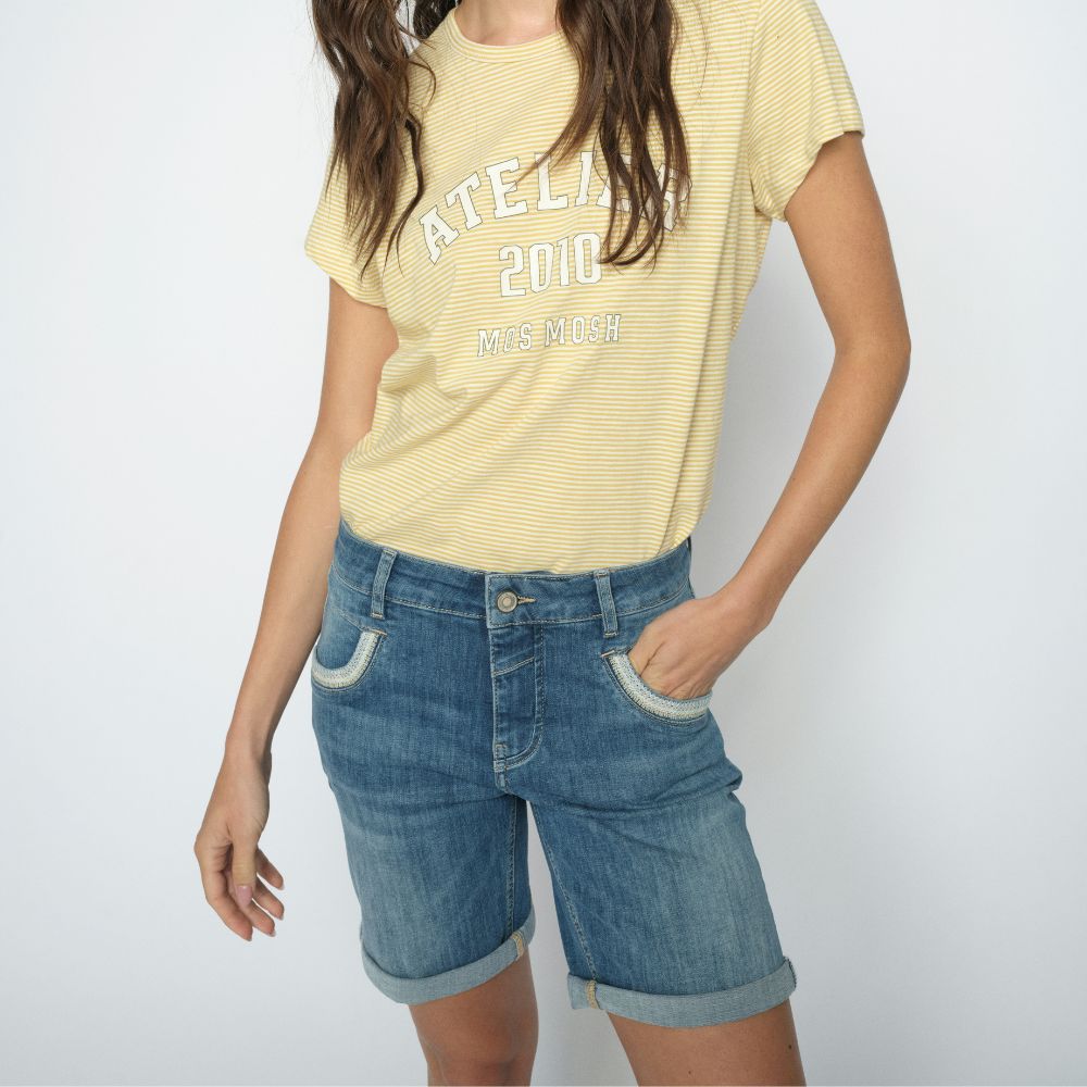 Mos Mosh Mid Blue Naomi Salute Shorts