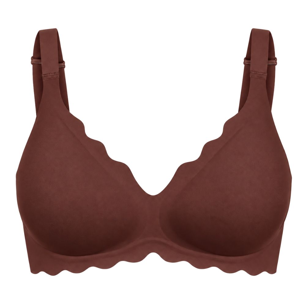 FEMIFEMME Velvet Chocolate Soft Scallop Bra