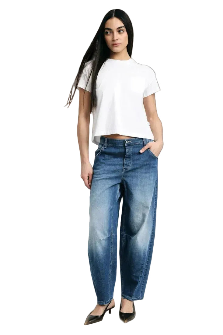 Please Light Blue Barrel Jeans