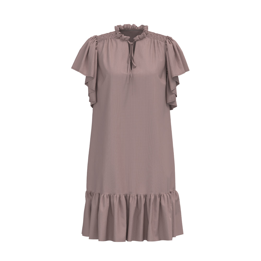 Co´couture Old Rose Hera Crop Frill Dress