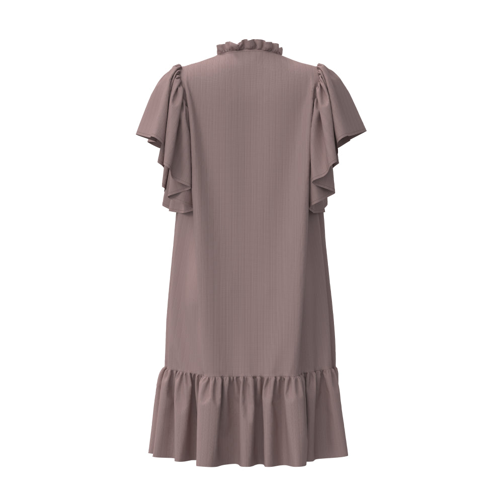 Co´couture Old Rose Hera Crop Frill Dress