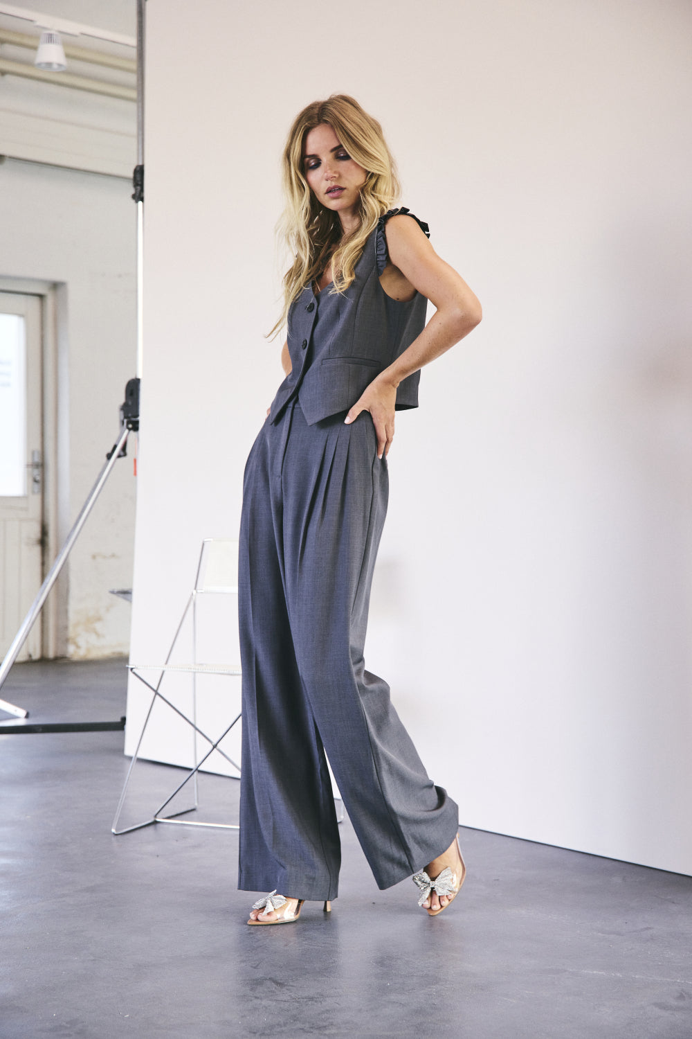 Co´Couture Dark Grey Liane Pleat Pant