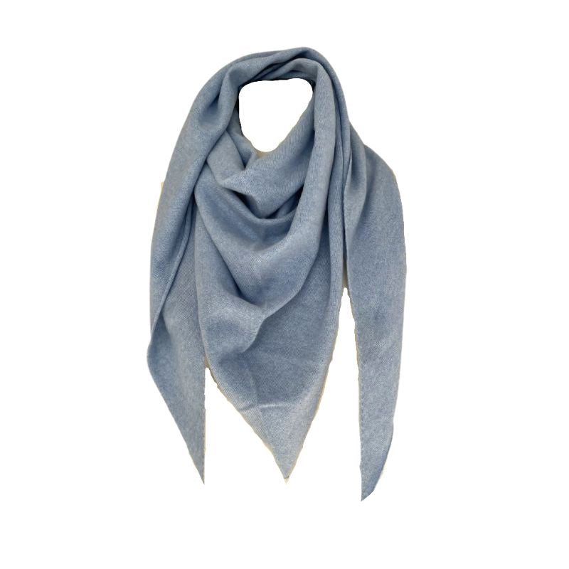 Rosas Light Blue Melange Scarf Triangle Cashmere