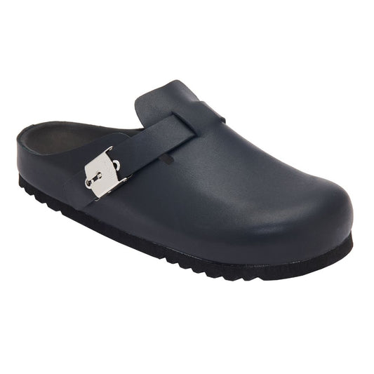 Scholl Black Leather Grace Clogs