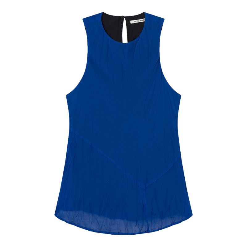 WOOD WOOD Royal Blue Agneta Chiffon Top