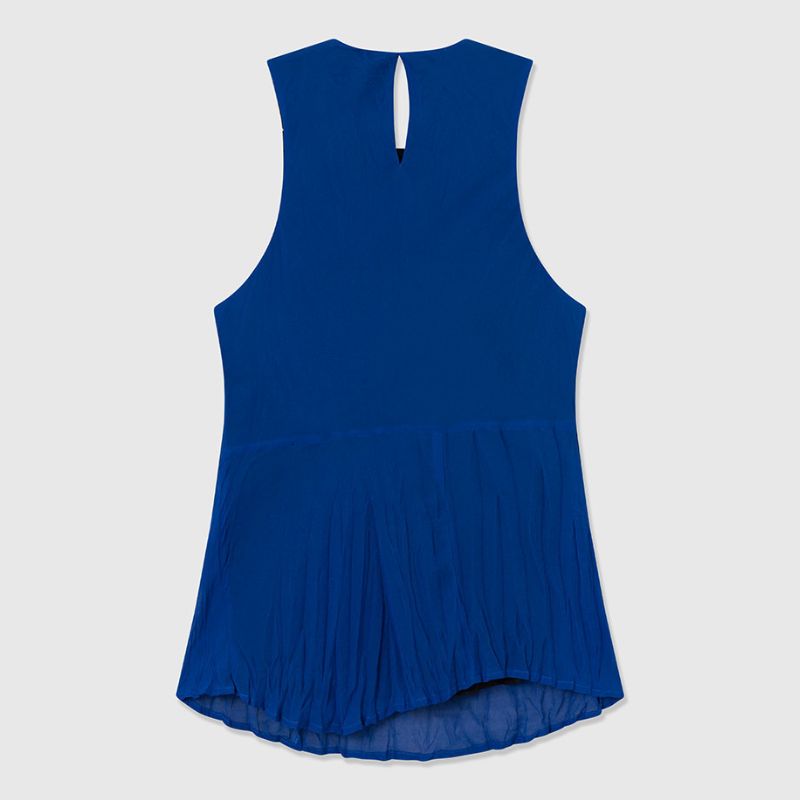 WOOD WOOD Royal Blue Agneta Chiffon Top