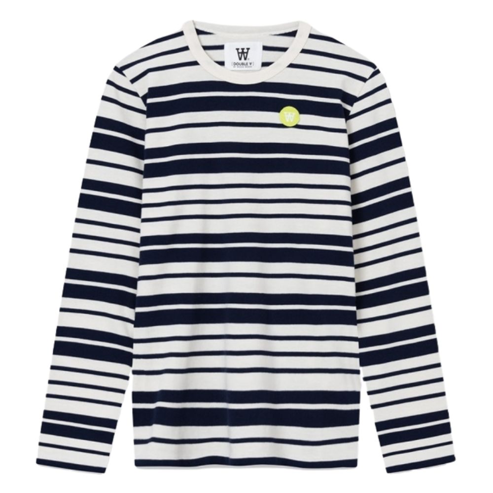 Double A By WOOD WOOD Off White/Navy Stripes Moa Stripe Long Sleeve