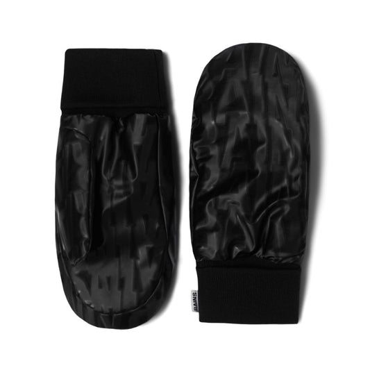 Rains Black Monogram Puffer Mittens