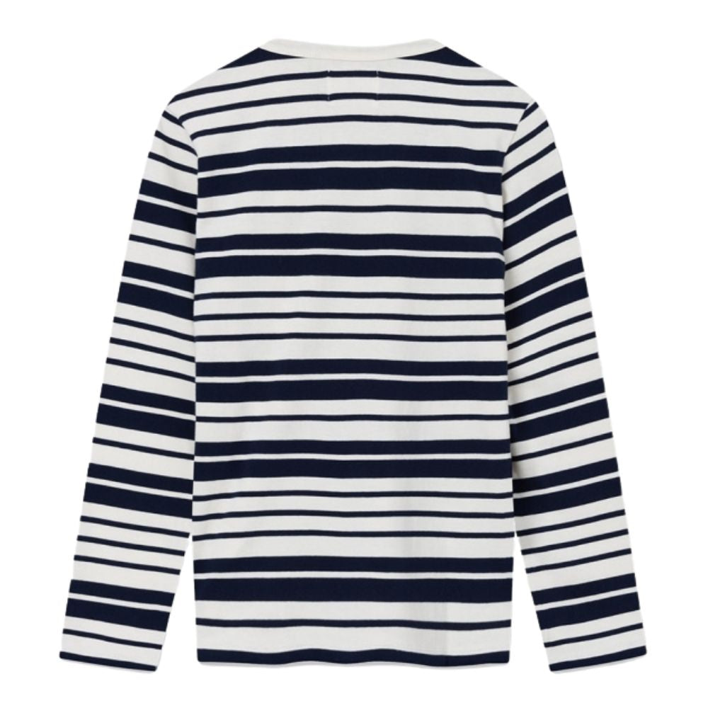 Double A By WOOD WOOD Off White/Navy Stripes Moa Stripe Long Sleeve