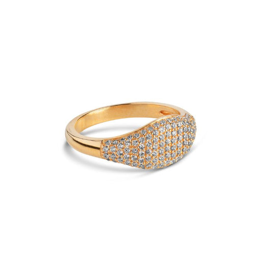 Enamel Clear Sparkling Mary Ring