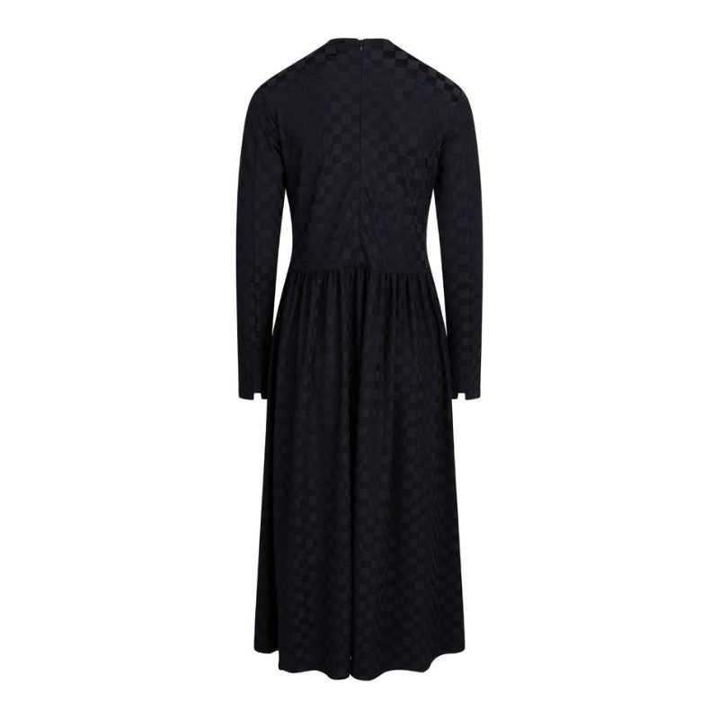 Mads Nørgaard Black Lucca Dress Check Jersey