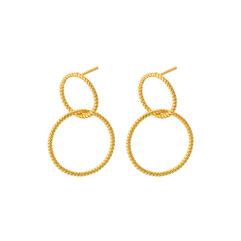 Pernille Corydon Gold Double Twisted Earrings