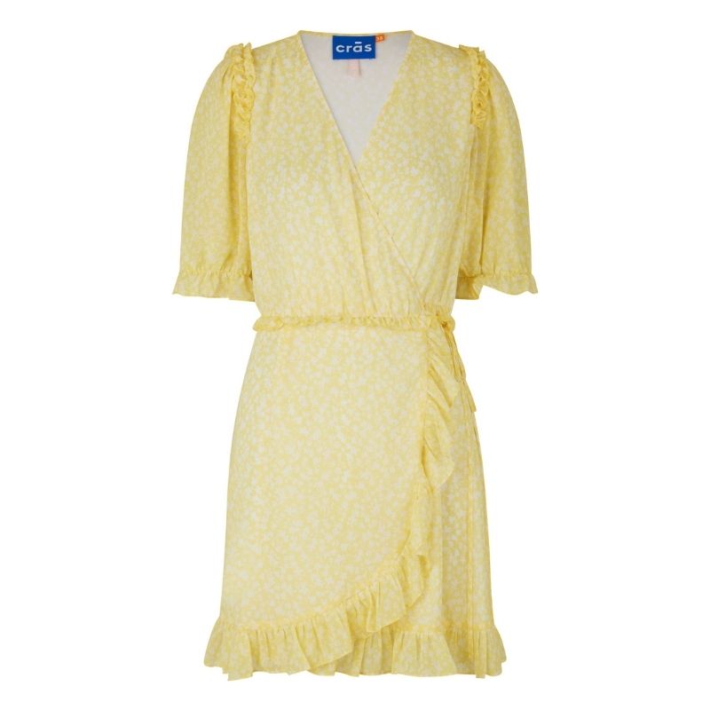 Cras Flora Yellow Haley Wrap Dress